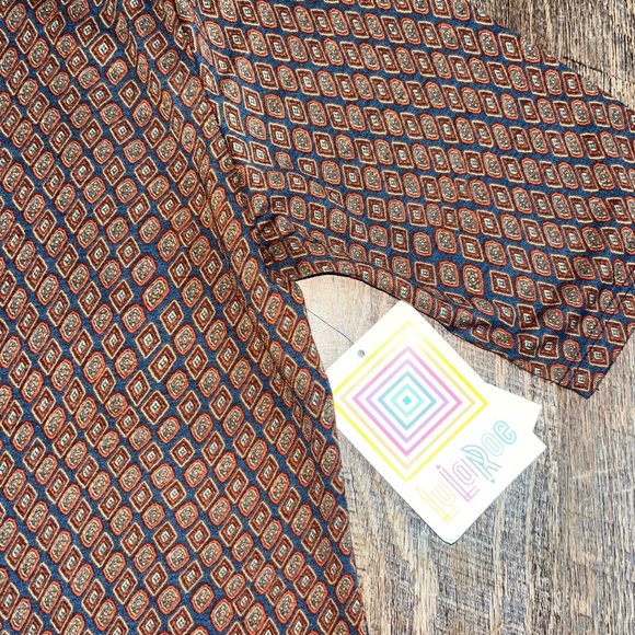 Lularoe Julia Sheath Dress Medium Midi NWT Navy, Rust, Orange - Picture 3 of 3